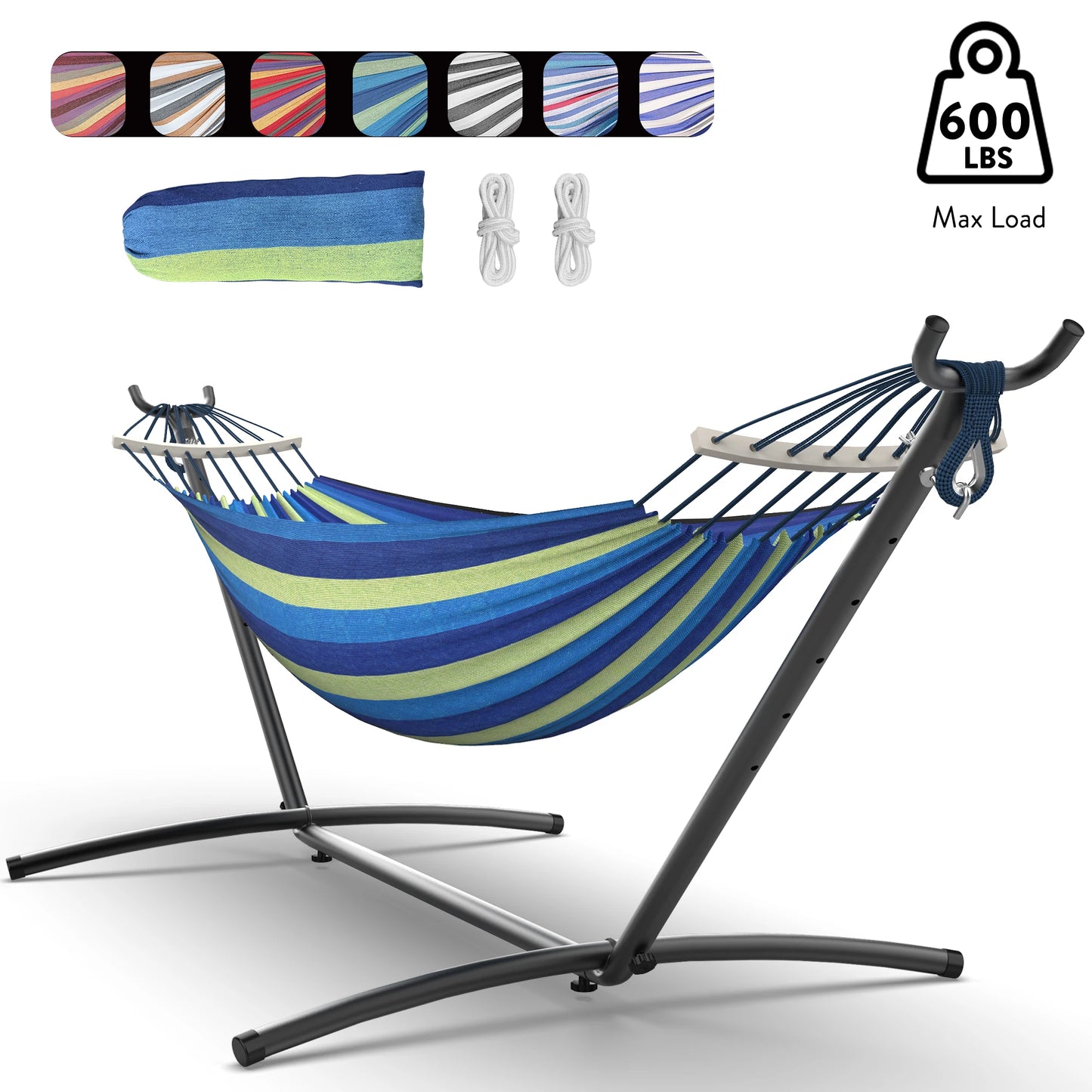 Gyroor Hammock With Adjustable Stand Storage Bag 600 Pound Capacity
