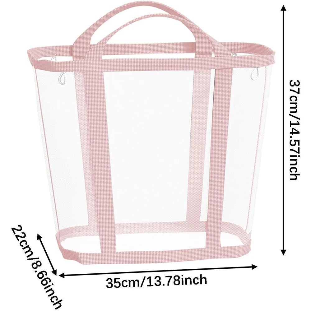 NONECN Polyester Mesh Laundry Basket With Foldable Handle