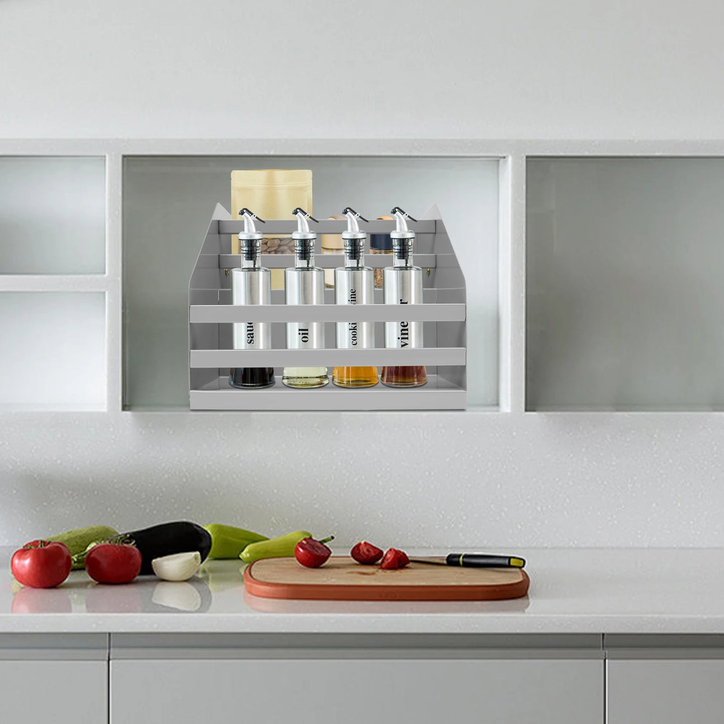 NONECN 2 Tier Pull Down Shelf For Kitchen Cabinets