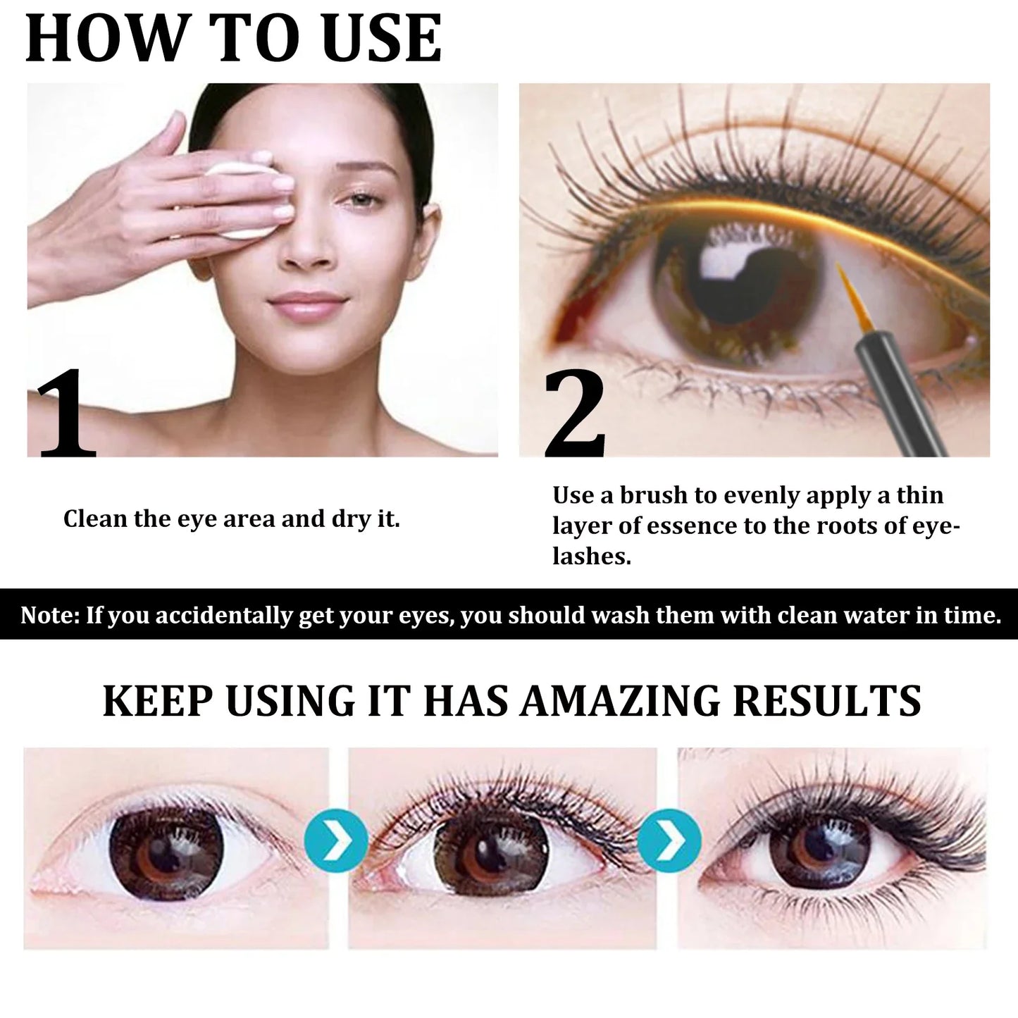Jaysuing Waterproof Mascara Set 3pcs Thickening Curling Long Lasting