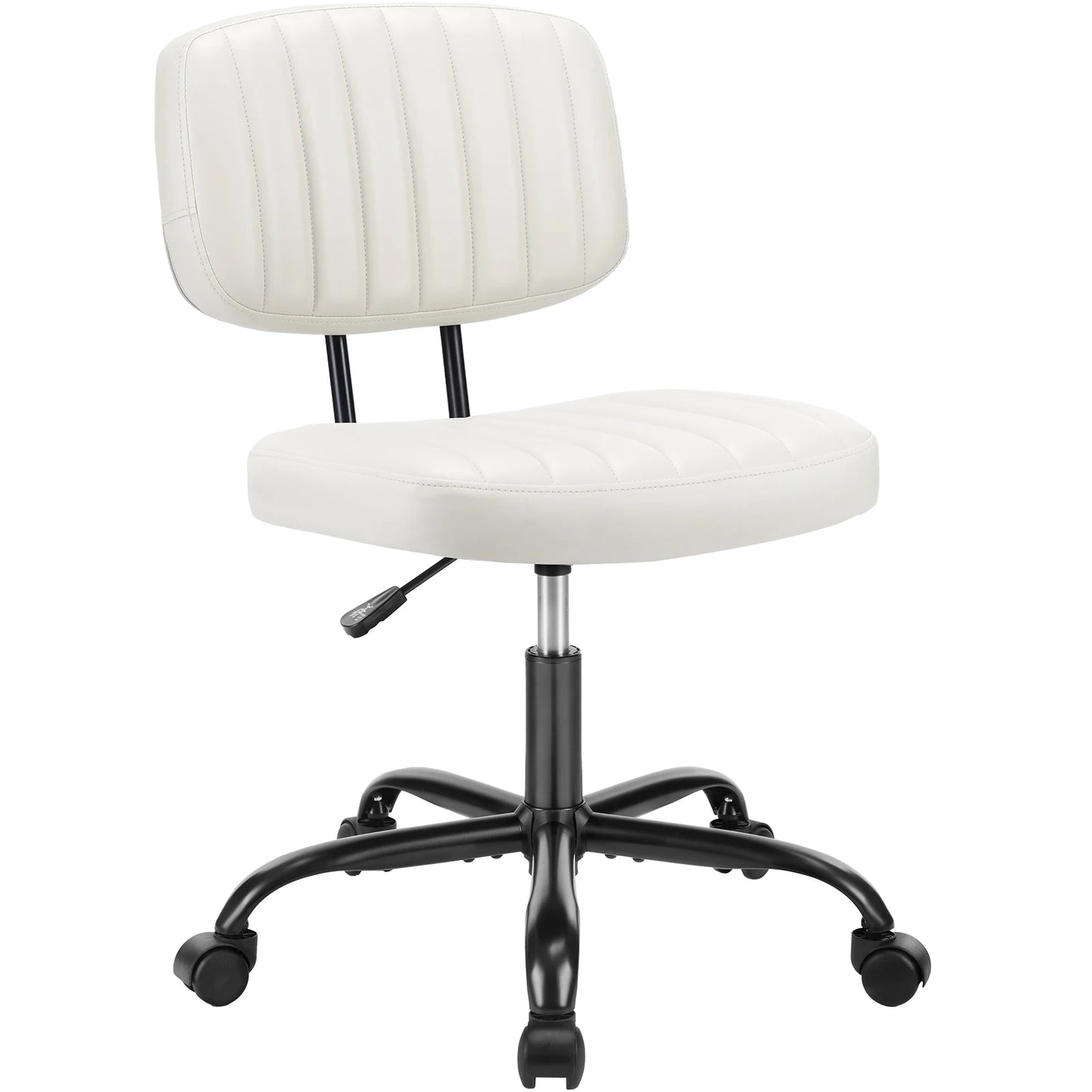 JHK Armless Office Desk Chair With Lumbar Support And Wheels