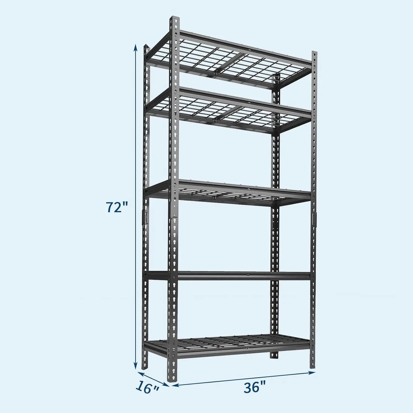 TWISTER.CK Garage Shelving 2200LBS Heavy Duty 5 Tier Adjustable Rack