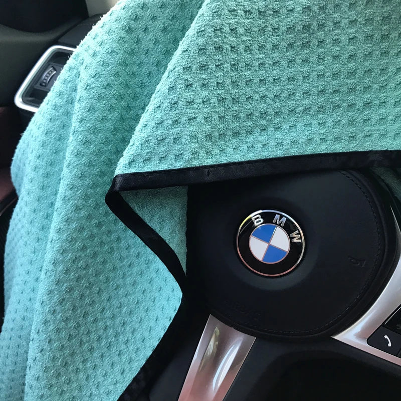 Lucullan Microfiber Waffle Towel For Glass Paint Mirror Cleaning