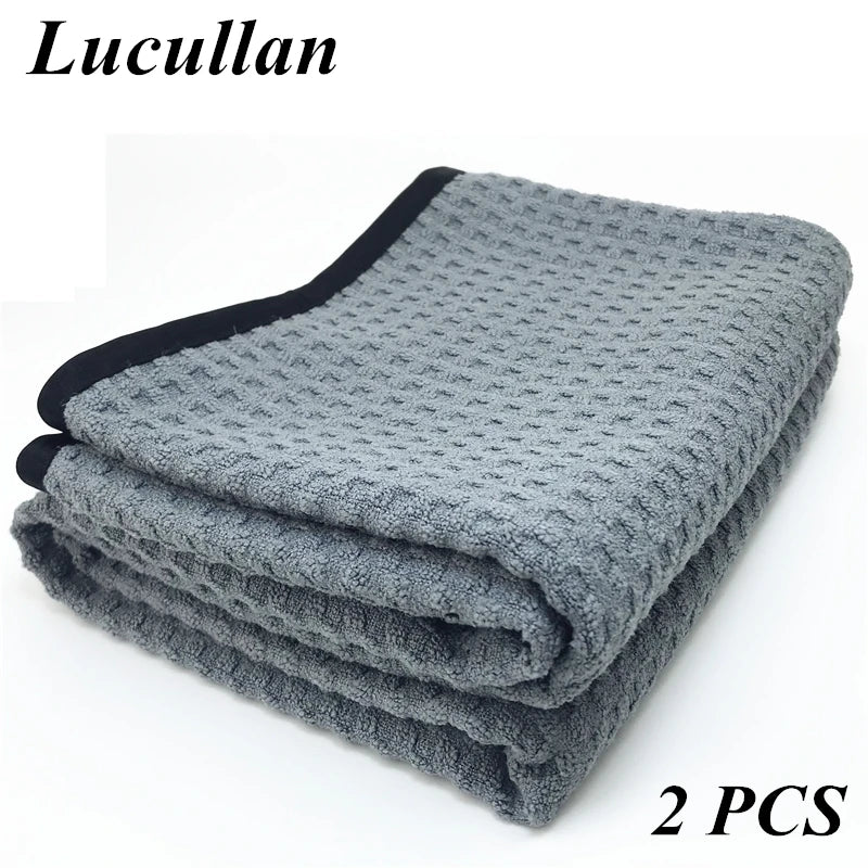 Lucullan Microfiber Waffle Towel For Glass Paint Mirror Cleaning