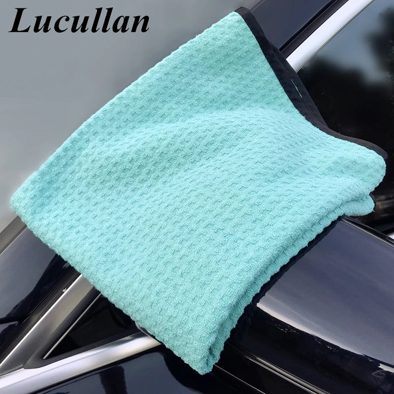 Lucullan Microfiber Waffle Towel For Glass Paint Mirror Cleaning
