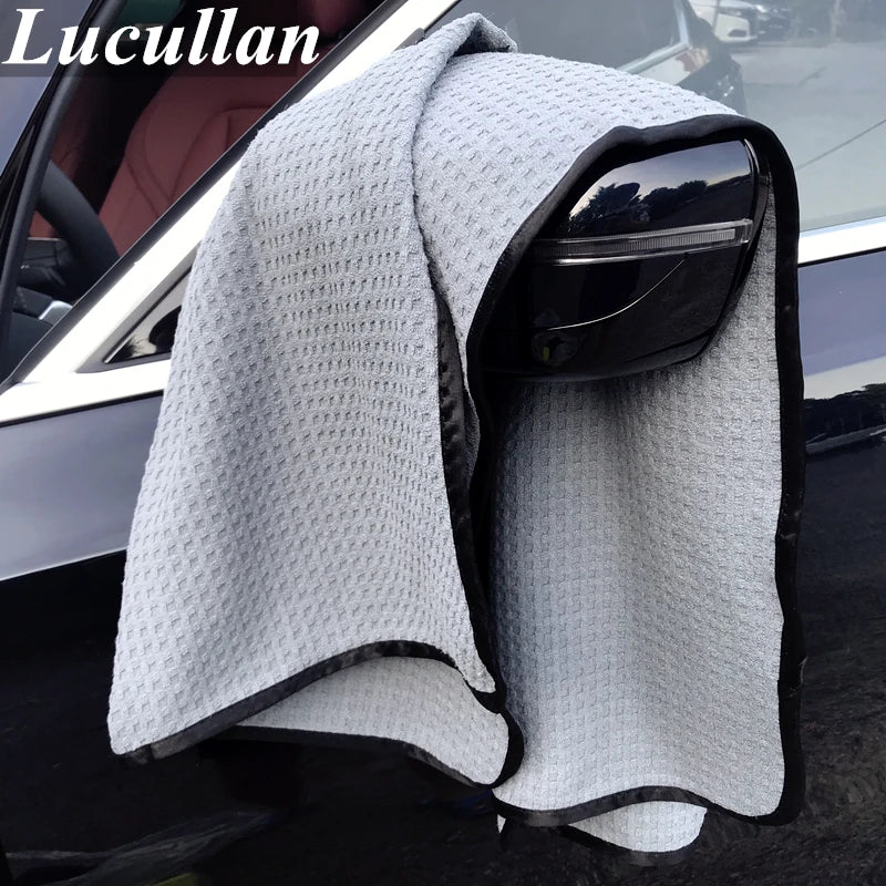 Lucullan Microfiber Waffle Towel For Glass Paint Mirror Cleaning