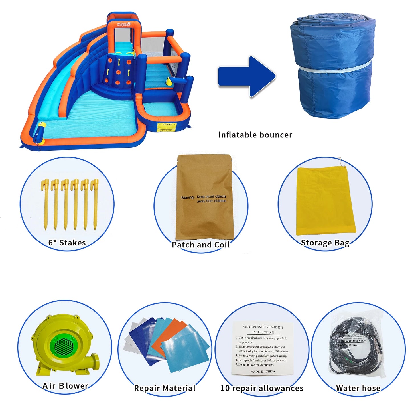 NONEDesign Hapcap Combo Inflatable Bounce House With Slide