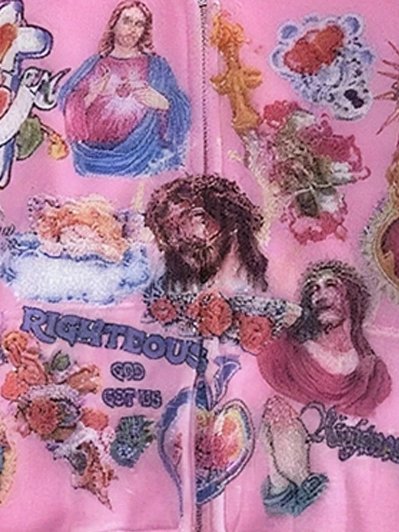 Women's Gothic Hoodies Fashion Harajuku Streetwear Jesus Printing Graffiti Pullover