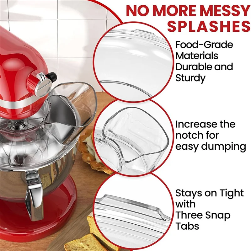 Pouring Shield and Splash Guard Lid for Tilt Head Mixers