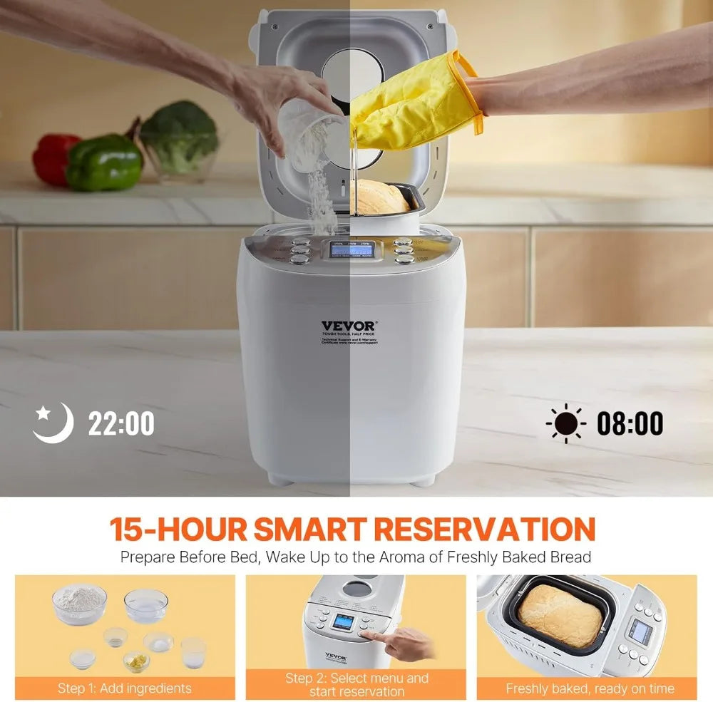 Automatic Bread Maker With 15 Menus And Gluten Free Setting