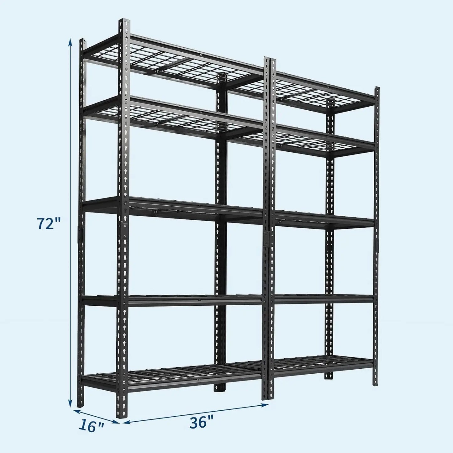 TWISTER.CK Garage Shelving 2200LBS Heavy Duty 5 Tier Adjustable Rack
