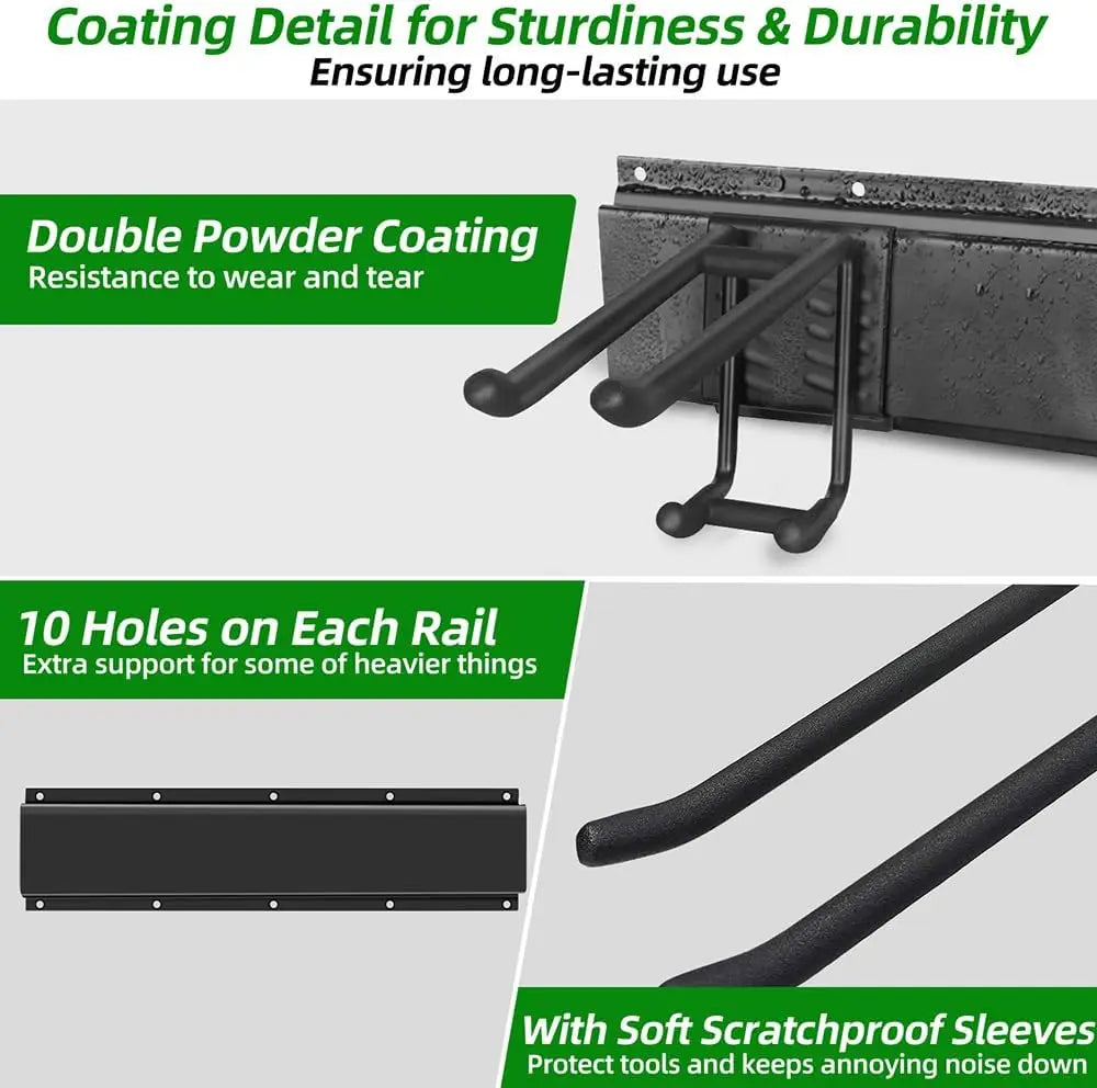 XMSJ Wall Mount Tool Organizer for Garage Heavy Duty Rails