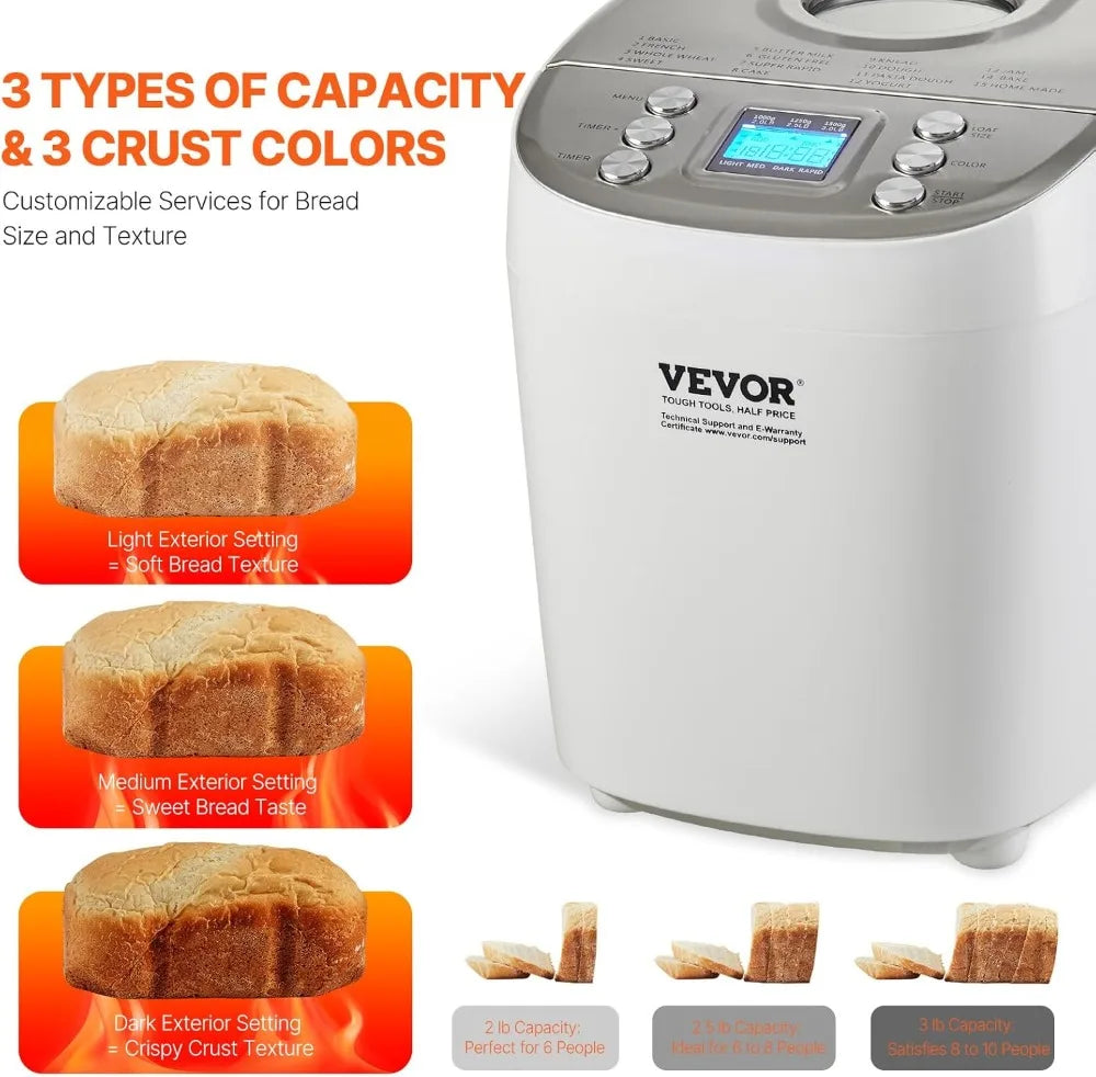 Automatic Bread Maker With 15 Menus And Gluten Free Setting