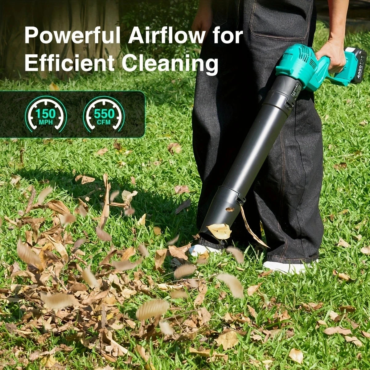 TaskStar Electric Leaf Blower 550 CFM 150 MPH Brushed Motor