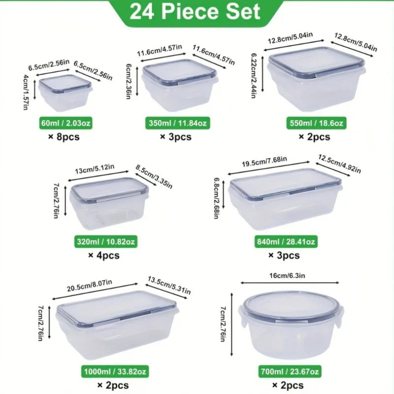 BPA Free 24 Pack Airtight Food Storage Containers With Lids