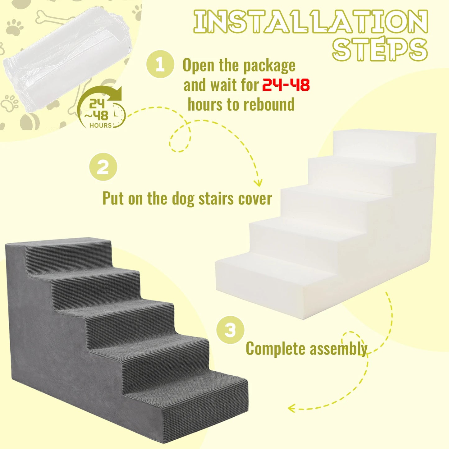 Niubya 4 Tier Staircase Non Slip For Cats And Dogs