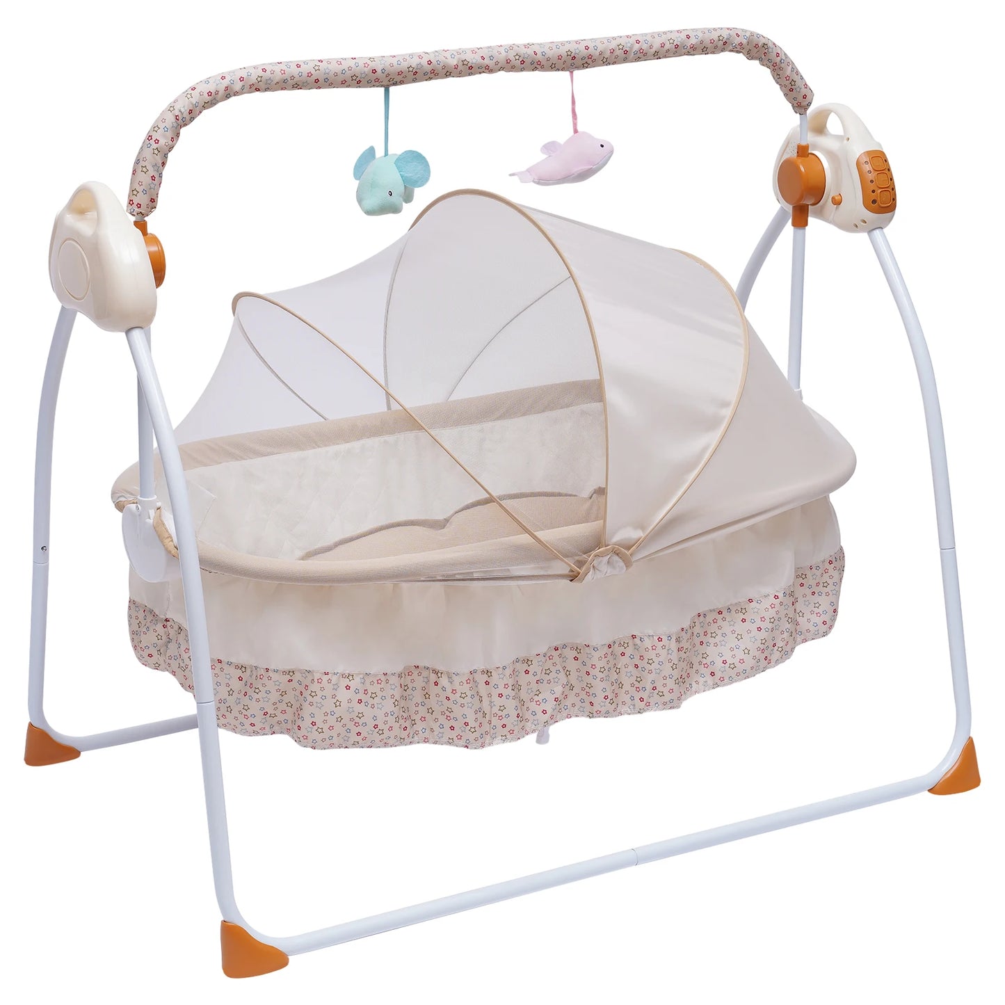 Cradle Swing Sleeping Bed Auto Rocking Chair Bed Swing 5 Speed Stand Baskets Musical Sleeping Basket 0-18 Months