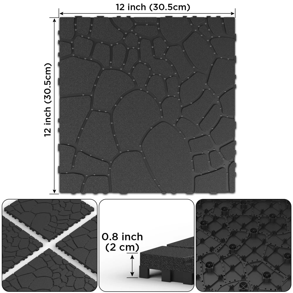 Filler Stone Texture Interlocking Patio Deck Tiles