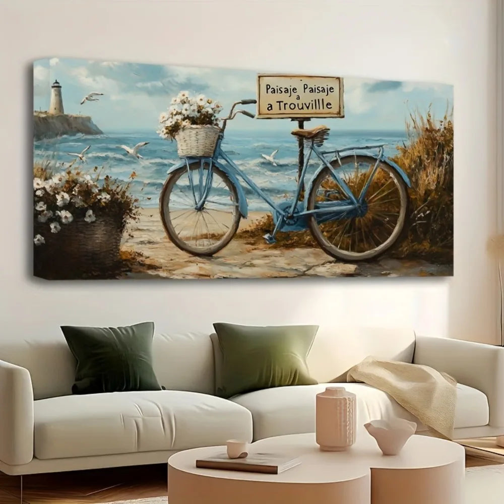 Pine Solid Wood Frame Seascape Lighthouse Wall Hanging