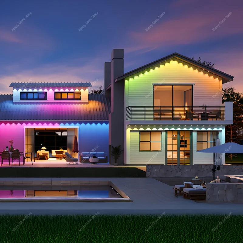 MIMIRGB Smart RGBIC Outdoor Eave LED Lights App Control