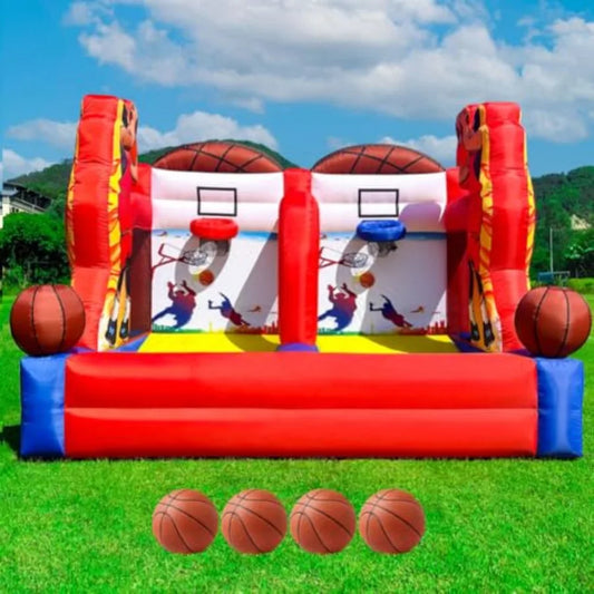 Design Inflatable Basketball Hoop Party Game With 2 Hoops