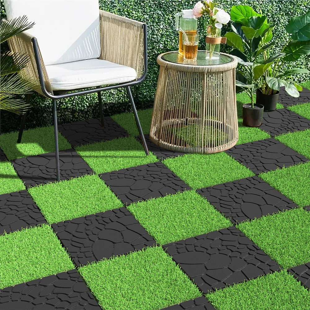 Filler Stone Texture Interlocking Patio Deck Tiles