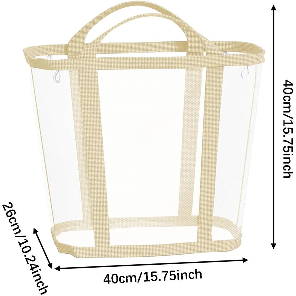 NONECN Polyester Mesh Laundry Basket With Foldable Handle
