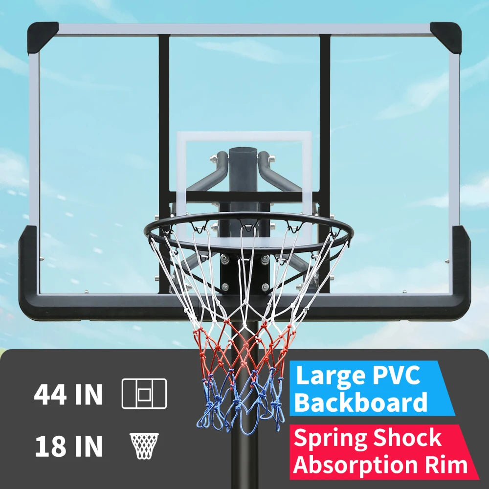Outdoor Adjustable Portable Basketball Hoop With Stable Base
