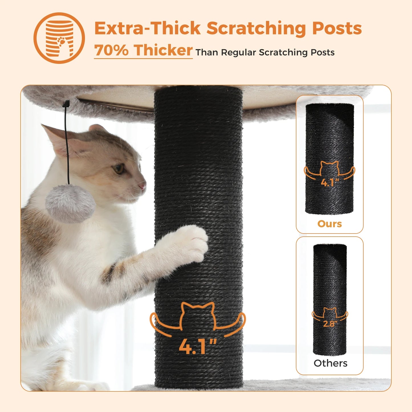 Indoor Cat Tree With Spacious Condo And Scratching Posts