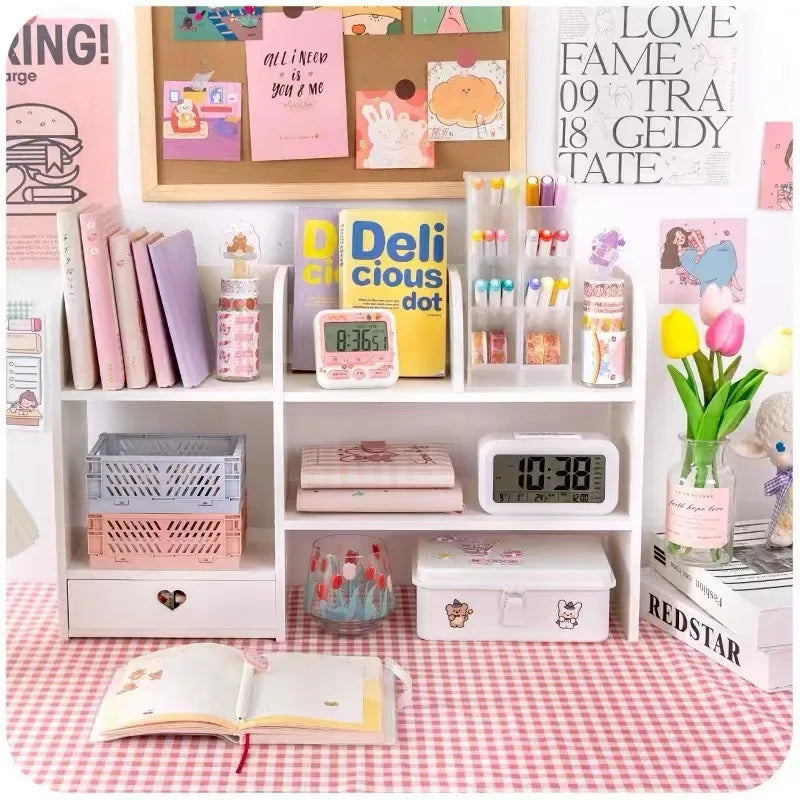 Double Layer Desktop Organizer Rack For Office And Cosmetics