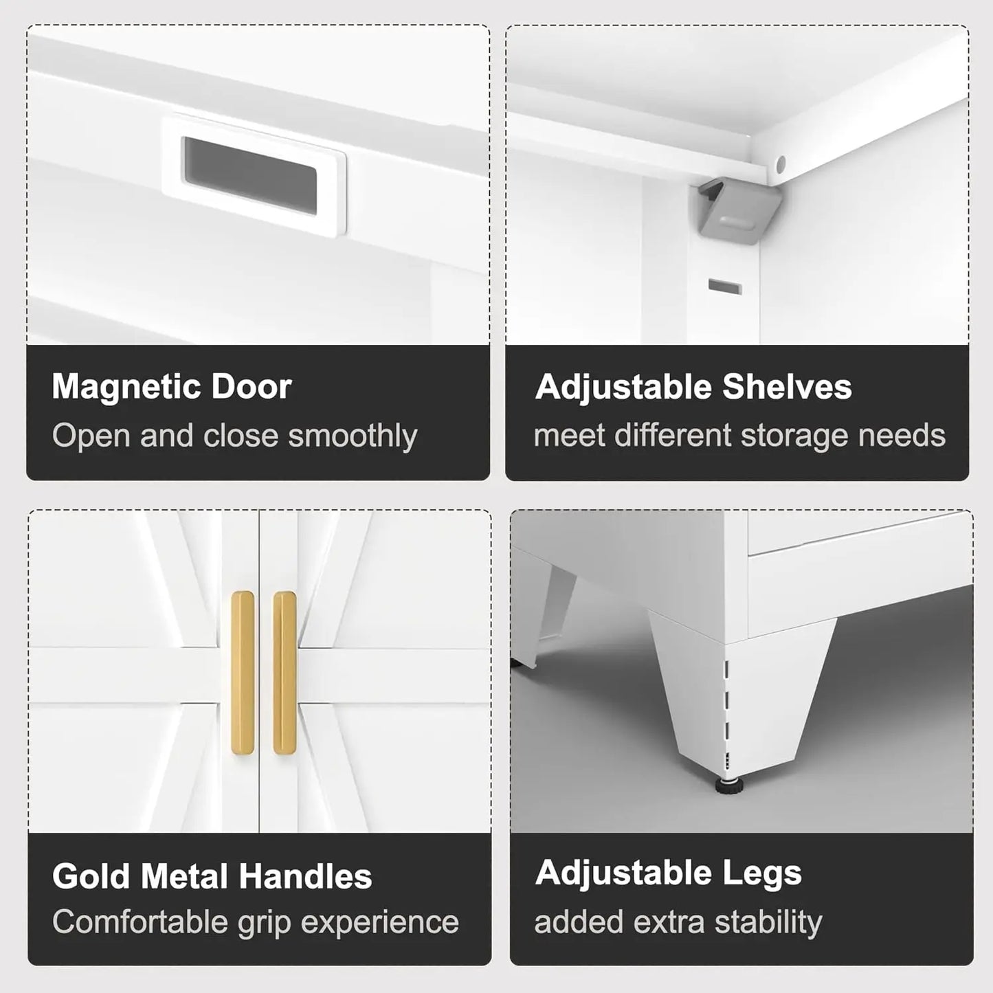 Metal Kitchen Pantry Storage Cabinet With Adjustable Shelves