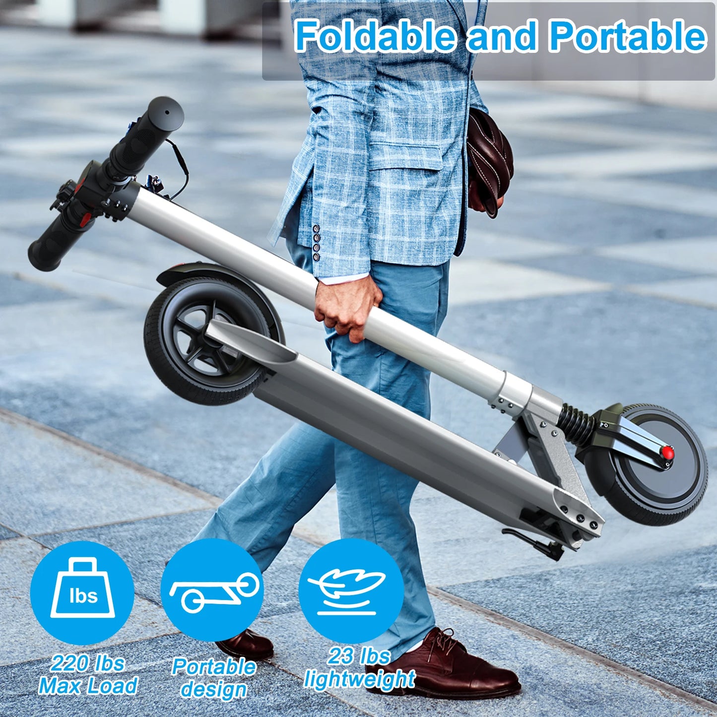 Electric Scooter Commuter E-Bike For Adults Foldable Commuter E-Scooter With Cruise Control Dual Braking System Shock Absorption