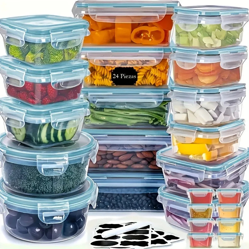 48 Piece BPA Free Airtight Food Storage Kit With Labels