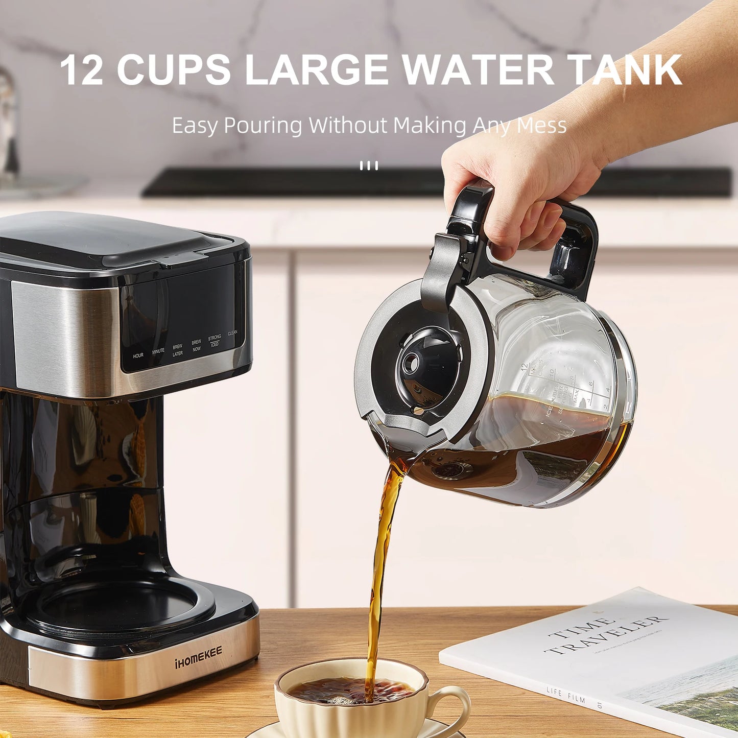 Yabano Programmable Drip Coffee Maker With Iced Coffee Touch Screen