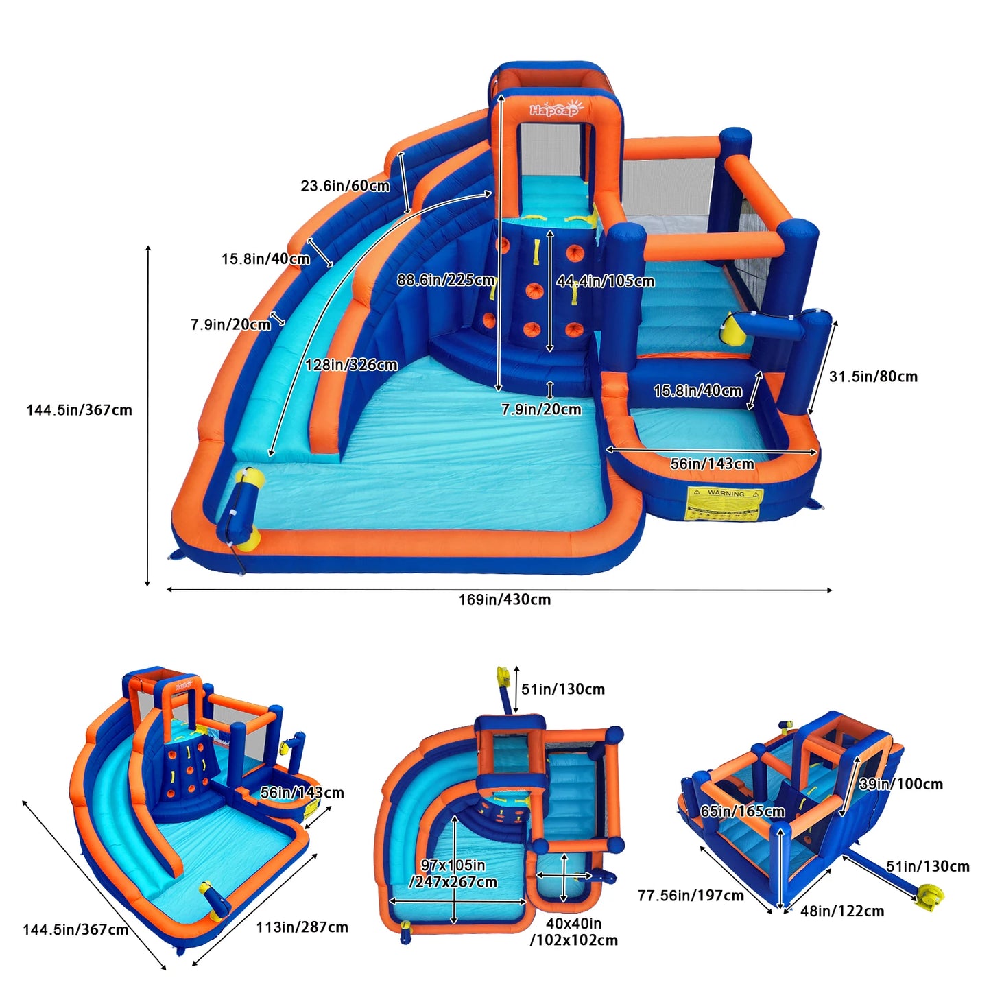 NONEDesign Hapcap Combo Inflatable Bounce House With Slide