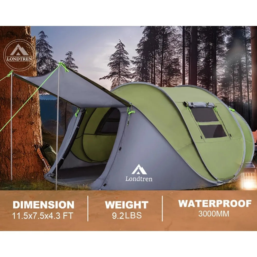 XMSJ Pop Up Tent Waterproof Instant Setup for Family Camping