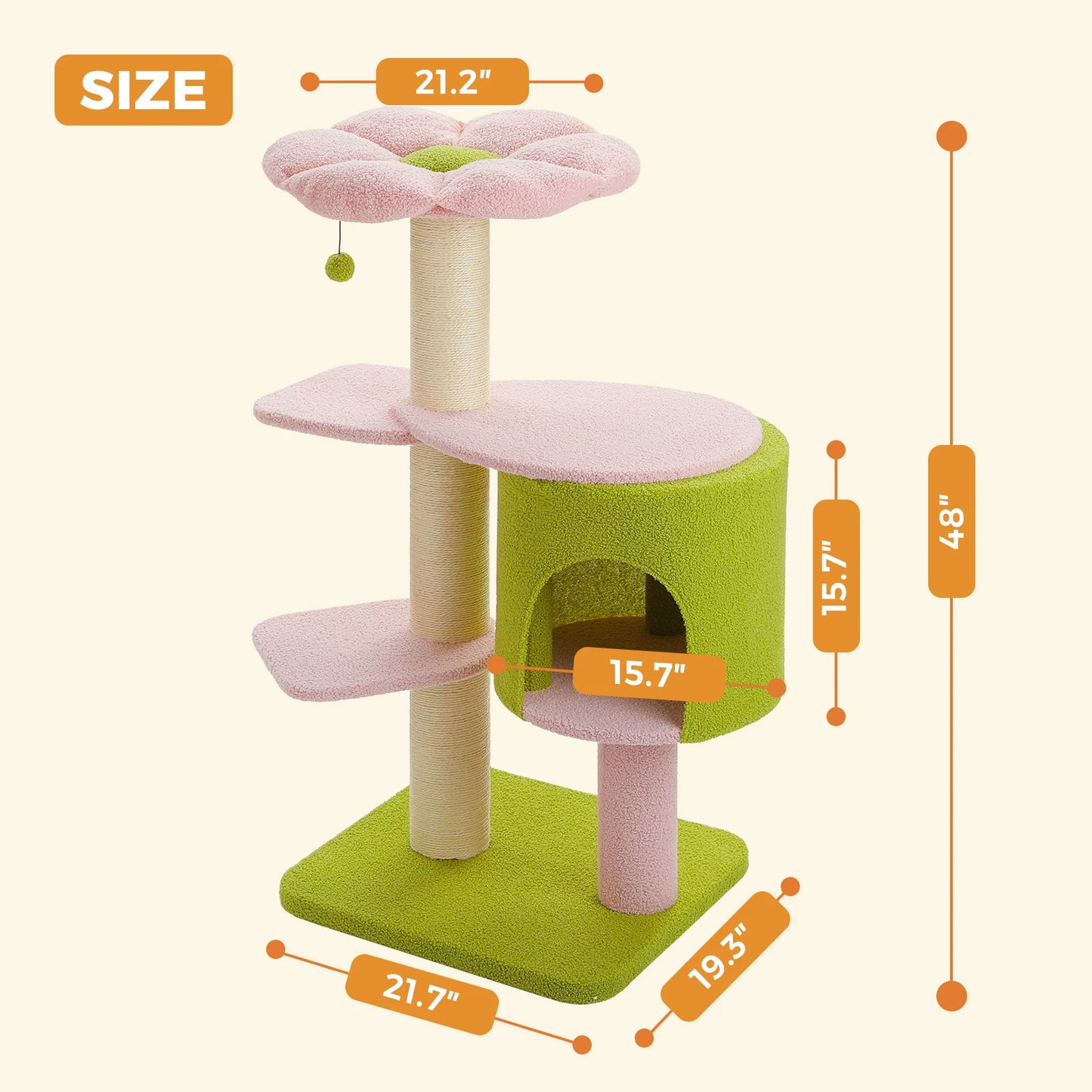 Indoor Cat Tree With Spacious Condo And Scratching Posts