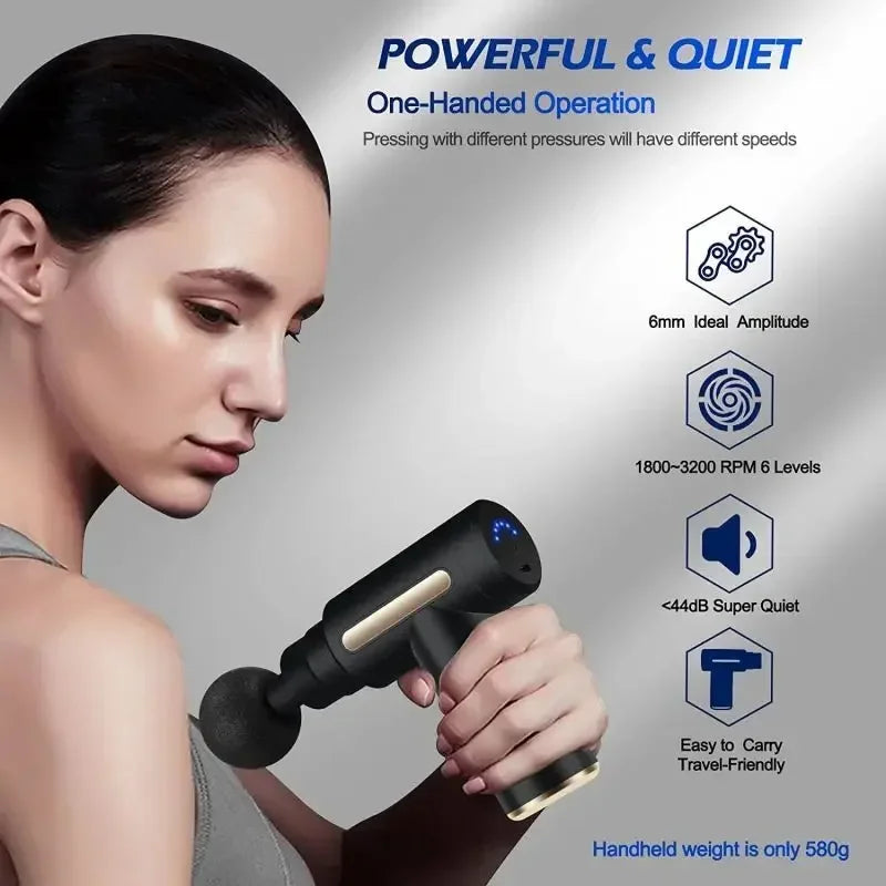 Portable Fascial Massage Gun Electric Percussion Massager With LED Screen