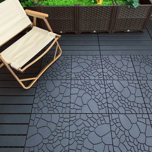 Filler Stone Texture Interlocking Patio Deck Tiles