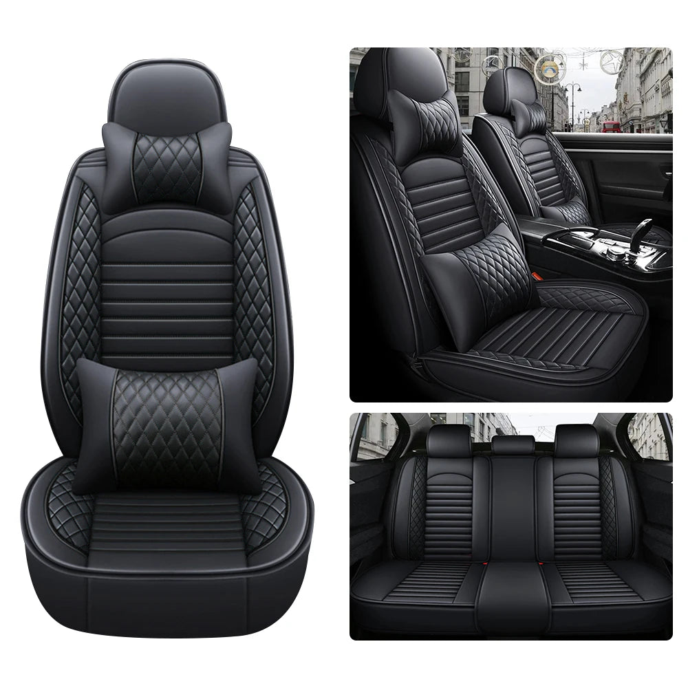 5-Seats PU Leather Universal Car Seat Covers Full set Front Rear Seat Cushion Anti-scratch Protection For Sedan SUV Seat