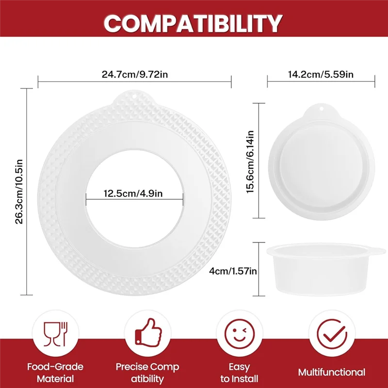 Pouring Shield and Splash Guard Lid for Tilt Head Mixers