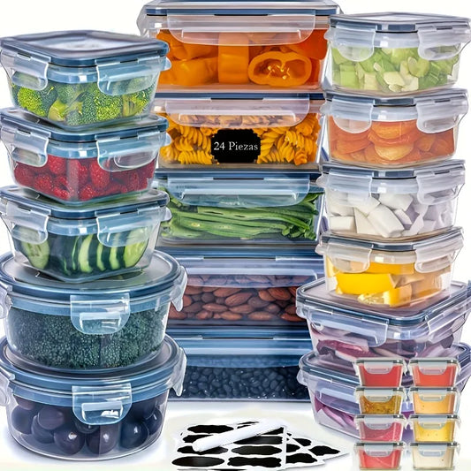 48 Piece BPA Free Airtight Food Storage Kit With Labels