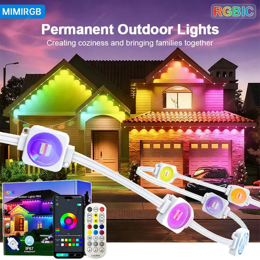 MIMIRGB Smart RGBIC Outdoor Eave LED Lights App Control