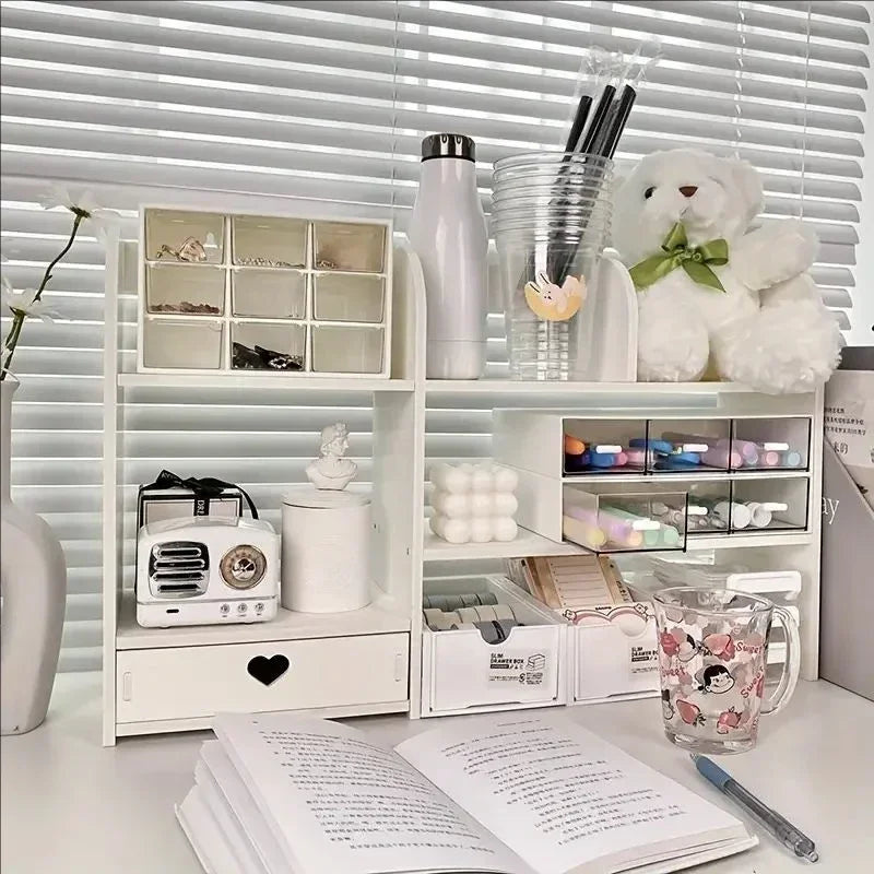 Double Layer Desktop Organizer Rack For Office And Cosmetics