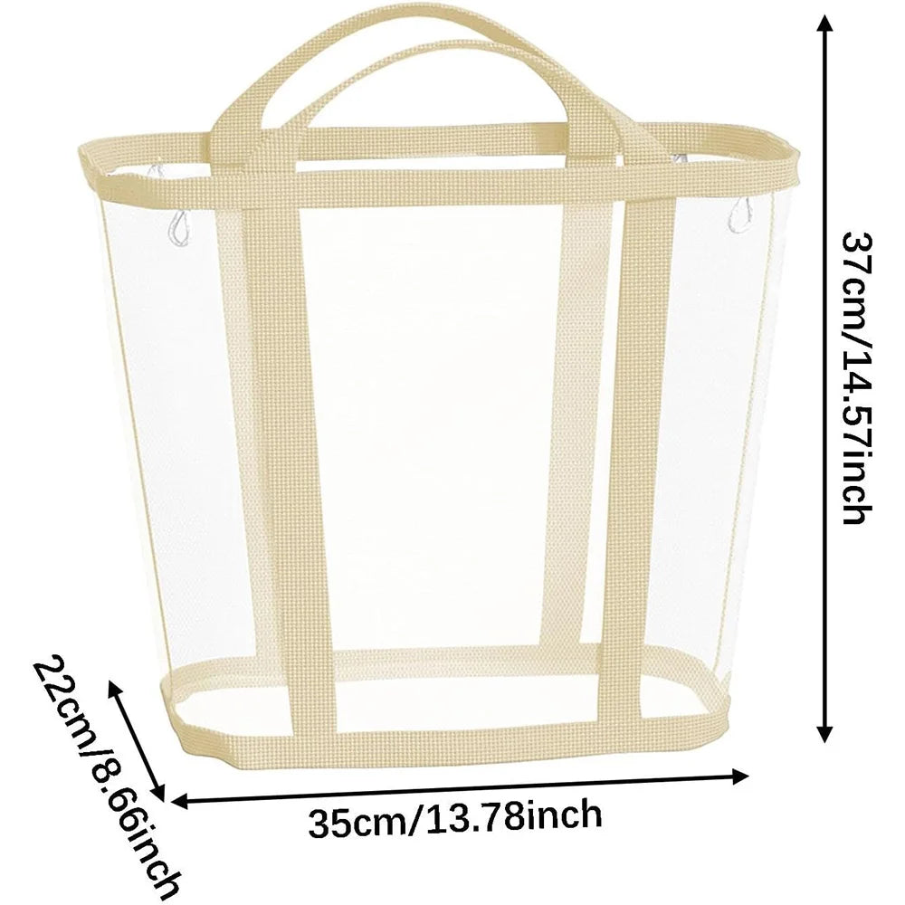 NONECN Polyester Mesh Laundry Basket With Foldable Handle