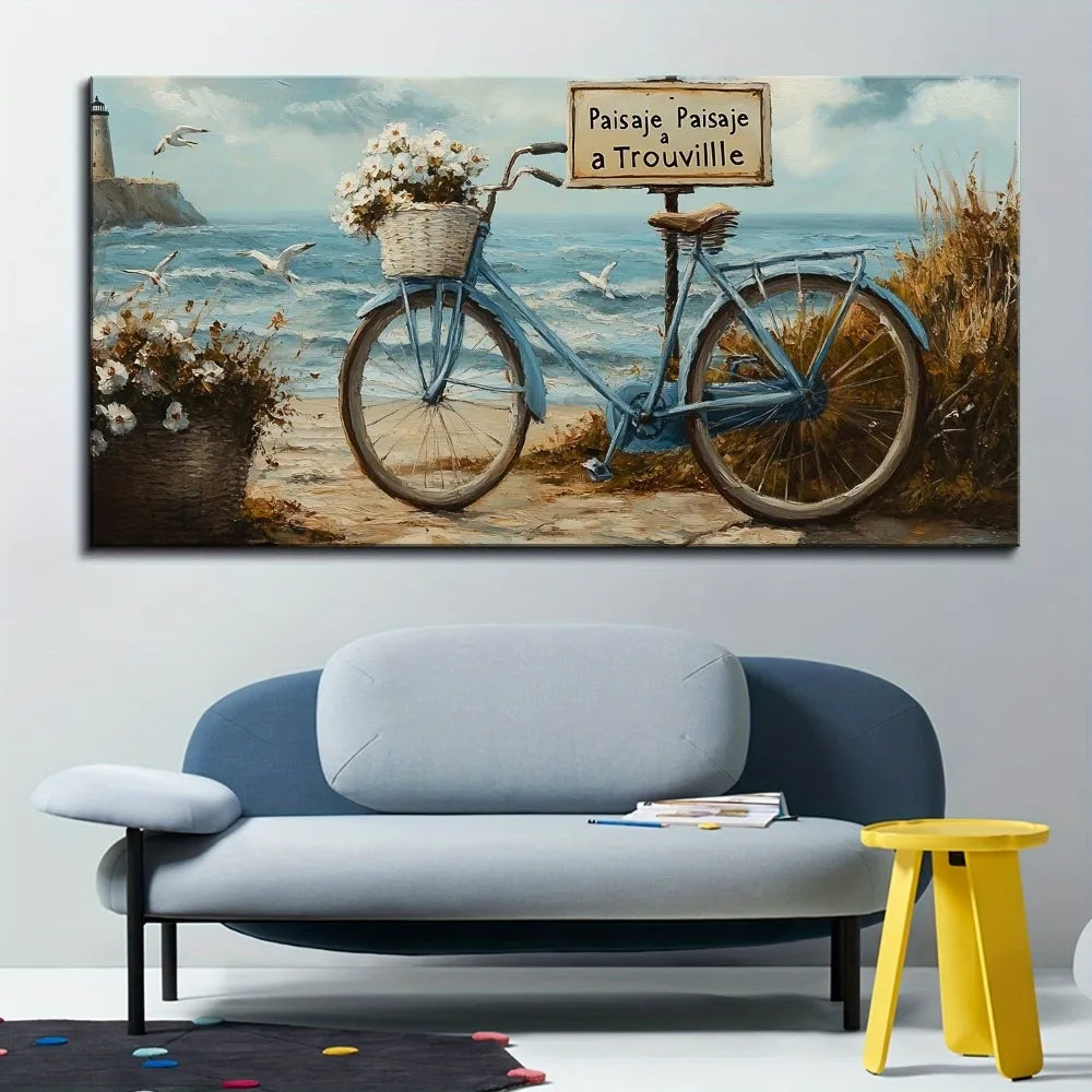 Pine Solid Wood Frame Seascape Lighthouse Wall Hanging