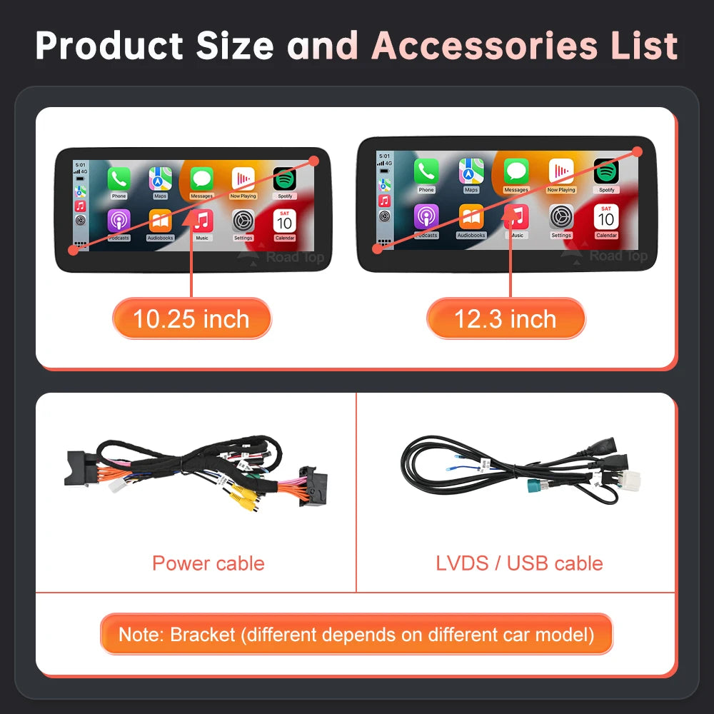 Wincago Wireless CarPlay Android Auto Display for Mercedes-Benz CLA GLA