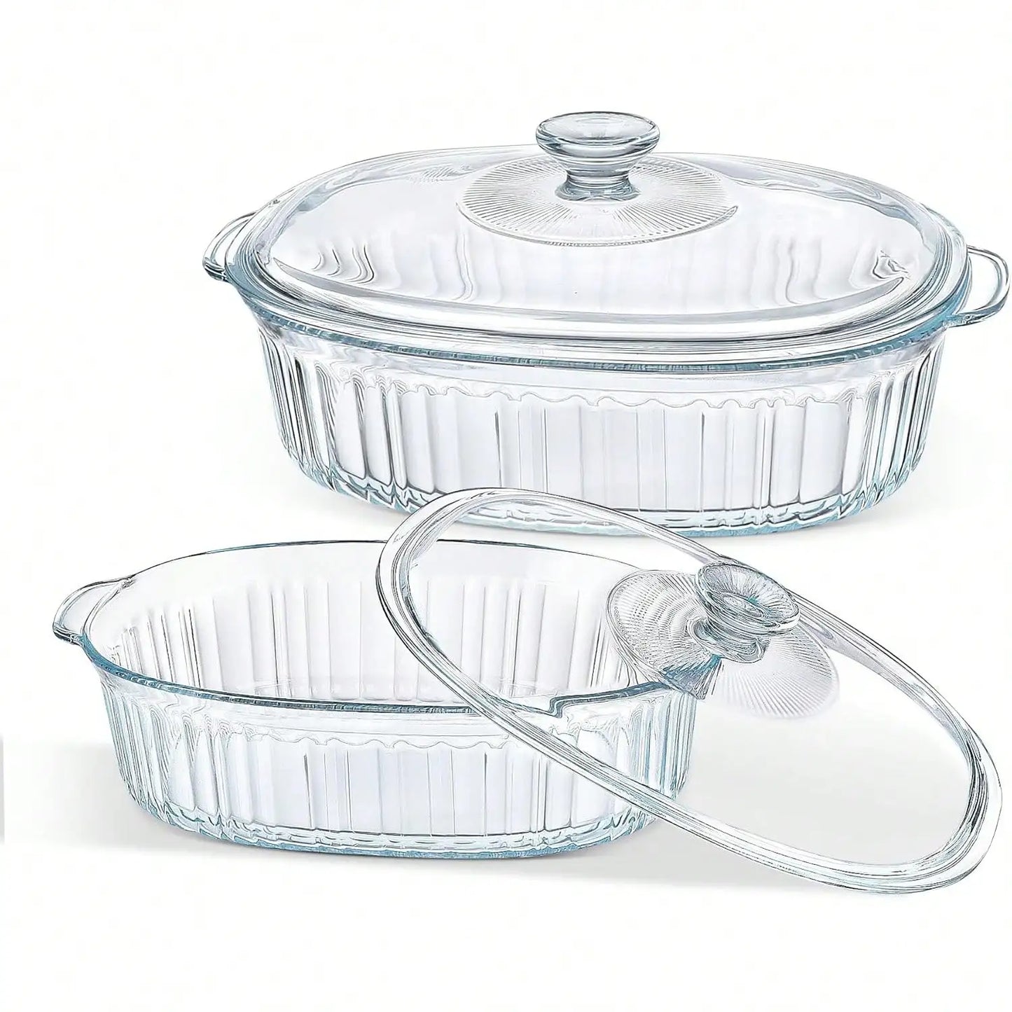 Borosilicate Glass Casserole Dish With Lid Oven Microwave Safe