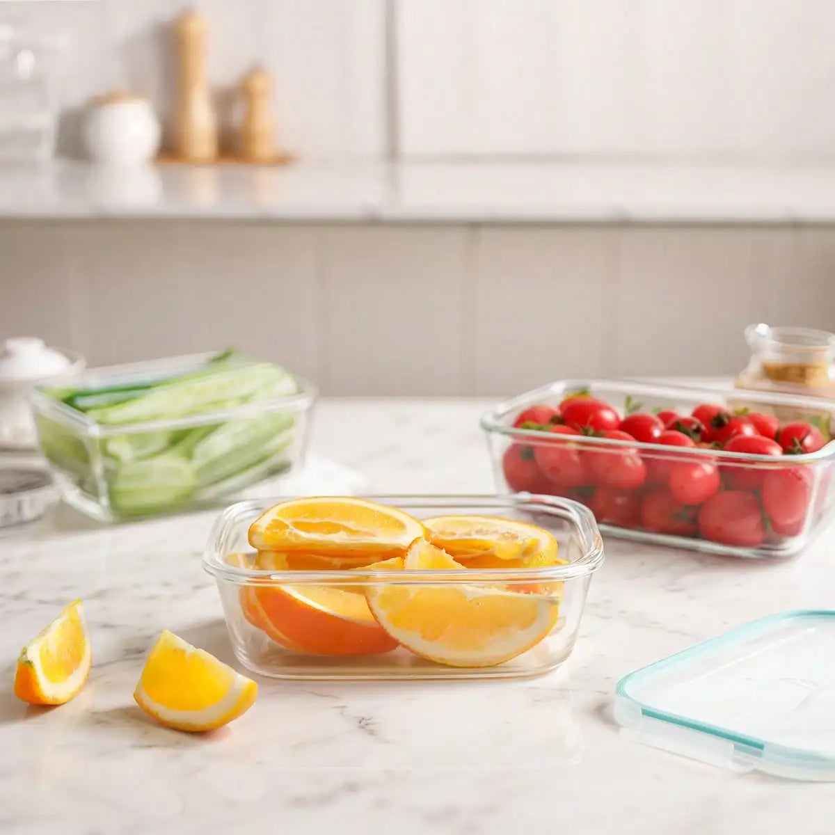 NONECN 8-Piece Glass Food Storage Containers Set With Leak-Proof Lids