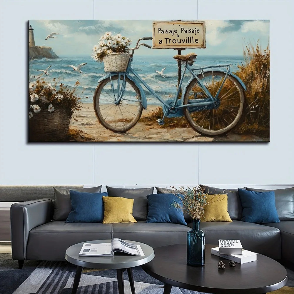 Pine Solid Wood Frame Seascape Lighthouse Wall Hanging